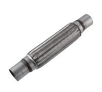 X AUTOHAUX 1Pcs 1.75"x10"x14" Car Exhaust Flex Pipe Stainless Steel Silver Tone