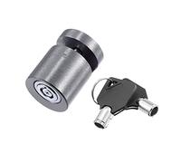 X AUTOHAUX 1Set Scooter Brake Wheel Anti Thief Disk Lock 2 Key W/Titanium Tone