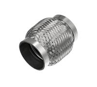 X AUTOHAUX 2.5"x4" Car Exhaust Flexible Pipe Tubing Exhaust Joint | Silver Tone, Stainless Steel Material, Car Exhaust Flex Pipe, 1 Pcs, Weld In, Vibration Relief