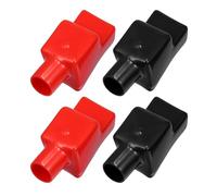 X AUTOHAUX 2 Pair Battery Terminal Cover Boot Protector Positive and Negative Cable Lug Caps for Cars Boat 2.52"x1.38"x1.54" Black Red
