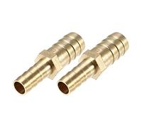 X AUTOHAUX 2 Pcs 14mm -10mm Straight Shaped Barb Brass Hose Fitting Connector