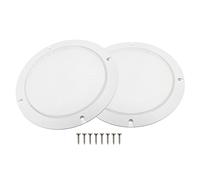 X AUTOHAUX 2 Pcs 6.5" Car Metal Speaker Cover with 8 Screws White