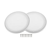 X AUTOHAUX 2 Pcs 6.5" Car Speaker Cover with 8 Screws Metal ABS White
