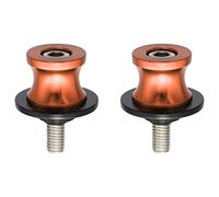 X AUTOHAUX 2 Pcs 8mm Metal Motorcycle Rear Stand Swing Arm Spool Sliders Orange