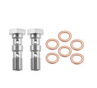 X AUTOHAUX 2 Pcs AN3 Thread Turbo Brake Line Banjo Bolts Double Banjo Bolt 31mm