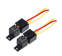 X AUTOHAUX 2 Pcs Car Relay with Socket Harness 4 Pin 24V 80Amp Model JD2912 80A 28VDC Automotive Relay Switches