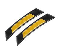 X AUTOHAUX 2 Pcs Carbon Fiber Pattern Car Fender Stickers Black Yellow