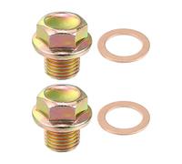 X AUTOHAUX 2 Pcs M14x1.5 Engine Oil Drain Plug Screw for Honda CR-V Bronze Tone