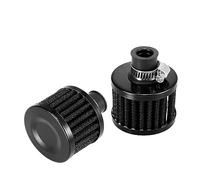X AUTOHAUX 2 Pcs Universal 12mm Air Filter for Car Silver Tone Black