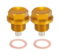 X AUTOHAUX 2 Set M16x1.5 Oil Drain Plug Aluminum Alloy with 2 Washer Gold Tone