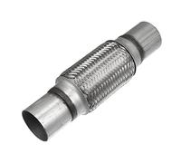 X AUTOHAUX 2"x6"x10" Car Exhaust Flexible Tubing Universal Exhaust | Stainless Steel, Silver Tone, Welding Extension Pipe