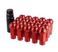 X AUTOHAUX 20pcs M12x1.25 Car Taper Acorn Wheel Lug Nut Red with Socket Key Set
