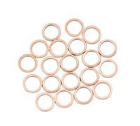 X AUTOHAUX 20pcs M8 x 11mm x 1mm Copper Flat Washer Sealing Ring for Screw Bolt