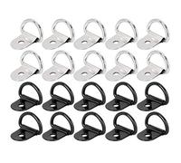 X AUTOHAUX 20pcs Silver Tone Black D Shape Tie Down Anchors Lashing Rings for Car Truck Trailer Cargo RV Boats