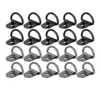 X AUTOHAUX 20pcs Titanium Tone Black D Shape Tie Down Anchors Lashing Rings for Car Truck Trailer Cargo RV Boats