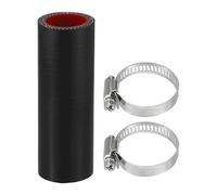X AUTOHAUX 25mm/0.98" ID 100mm 3.94" Length 0 Degree Silicone Straight Coupler Hose 4-Ply Reinforced 5mm Thick Straight Silicone Hose Coupler W/Clamps Turbo Intercooler Pipe Black Red 1 Set