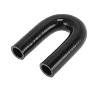 X AUTOHAUX 25mm / 1'' Inch ID 180 Degree U Bend Shape Silicone Elbow Coupler Hose Black Car Coolant Tube Universal 4-Ply Reinforced Rubber Tubing Intake Boots