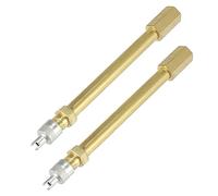 X AUTOHAUX 2pcs 100mm/3.94" Long Brass Auto Tire Valve Extension Adaptor