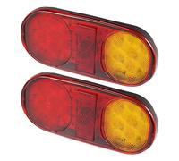 X AUTOHAUX 2pcs 14 LED Trailer Tail Lights 12V-36V Turn Signal Brake Red Amber