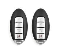 X AUTOHAUX 2pcs 4 Buttons Uncut Insert Key Fob Remote Control Key Case Shell for Nissan Altima 2007-2012 Maxima 2010-2014 Replacement KR55WK48903