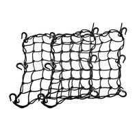 X AUTOHAUX 2pcs 40x40cm 49 Holes Motorcycle Luggage Cargo Net Black