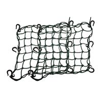 X AUTOHAUX 2pcs 40x40cm 49 Holes Motorcycle Luggage Cargo Net Green