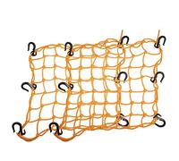 X AUTOHAUX 2pcs 40x40cm 49 Holes Motorcycle Luggage Cargo Net Orange