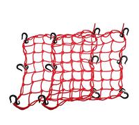 X AUTOHAUX 2pcs 40x40cm 49 Holes Motorcycle Luggage Cargo Net Red