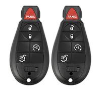 X AUTOHAUX 2pcs 433Mhz Keyless Entry Remote Car Key Fob for Jeep Grand Cherokee 2008-2010 for Commander 2008 2009 2010 5 Buttons with Door Key M3N5WY783X