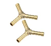 X AUTOHAUX 2pcs 6mm Copper Barb Hose Fitting Tee Y Shape 3 Way Connector