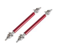 X AUTOHAUX 2pcs 7"-9" Car Front Bumper Lip Splitter Strut Tie Rod Bar Red