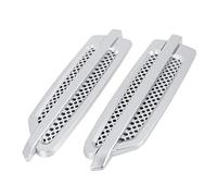 X AUTOHAUX 2pcs Air Flow Intake Cover Vent Decorative Hood Silver Tone for Car