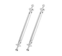 X AUTOHAUX 2Pcs Car 100mm Adjustable Front Bumper Lever Support Rod Silver Tone