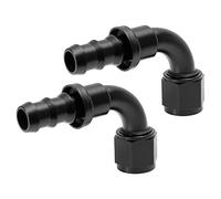 X AUTOHAUX 2pcs Car AN10 90 Degree Push Lock Hose Fitting End for Fuel Oil Hose