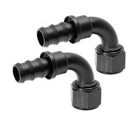 X AUTOHAUX 2pcs Car AN12 90 Degree Push Lock Hose Fitting End for Fuel Oil Hose