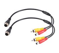 X AUTOHAUX 2pcs Car Camera Adapter M12 4-Pin Male to RCA AV DC Male