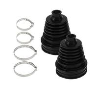 X AUTOHAUX 2pcs CV Joint Boot with 4 Stainless Steel Clamps, Silicone Rubber Black CV Axle Boot Repair Kit Universal Constant Velocity Joint for Most Cars