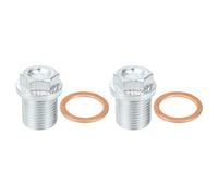 X AUTOHAUX 2pcs M18x1.5 Steel Engine Oil Drain Plug Screw for Volvo Silver Tone