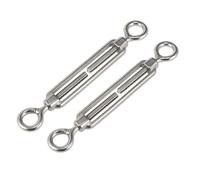X AUTOHAUX 2pcs M6 6mm OO Type Eye and Eye Turnbuckle 304 Stainless Steel | Rigging wire rope tension screw, for Cable Railing Adjustable