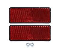 X AUTOHAUX 2pcs M6x1.0 Red Rectangular Screw Mount Reflective Warning Reflector