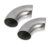 X AUTOHAUX 2pcs OD 1.75 Inch 90 Degree 1.5mm Thickness Car Exhaust Elbow Pipe