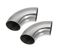 X AUTOHAUX 2pcs OD 2.25 Inch 90 Degree 1.5mm Thickness Car Exhaust Elbow Pipe