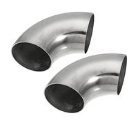 X AUTOHAUX 2pcs OD 2.75 Inch 90 Degree 1.5mm Thickness Car Exhaust Elbow Pipe