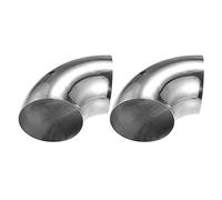 X AUTOHAUX 2Pcs OD 5Inch 90 Degree Stainless Steel Bend Tube Exhaust Elbow Pipe