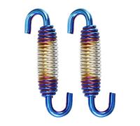 X AUTOHAUX 2pcs Universal Motorcycle Exhaust Pipe Spring 58mm 2.28" Silver Tone