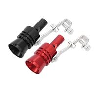 X AUTOHAUX 2pcs XL Size Universal Car Turbo Sound Exhaust Muffler Black Red | 120x65mm / 4.72"x2.56" (L*D), Aluminum Alloy, Car Roar Maker, 2 Pcs