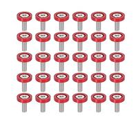 X AUTOHAUX 30pcs Car Bumper Mudguard Washer Bolts M6x1.0 Aluminum Alloy Red