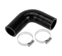 X AUTOHAUX 32mm/1.26" ID 90mm/3.54" Length 90 Deg Black Silicone Hose | 1 Set, with Clamps, Universal, Coolant Hose, High Temp, Turbo Intercooler, Direct Fit, Radiator Coolant
