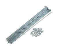 X AUTOHAUX 36 Pcs 14G J Bend 280mm Bike Bicycle Spokes with Nipples Silver Tone