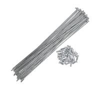 X AUTOHAUX 36pcs 14G J Bend Bike Steel Spokes 9.21" Cycle Spokes with Nipples